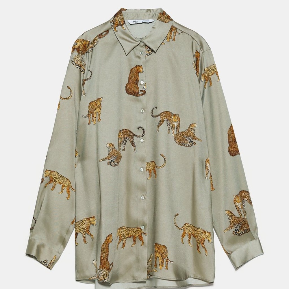 Zara Silk Satin Tiger Top
